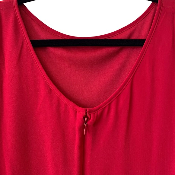 COLDWATER CREEK BURGUNDY SHIFT CHIFFON DRESS - Picture 9 of 11